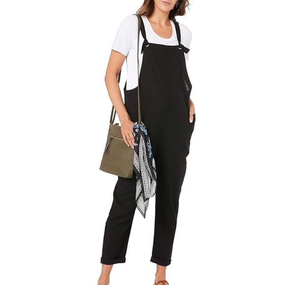NEW Ripe Maternity Poppy Linen Jumpsuit in Black - size Small - Picture 1 of 7